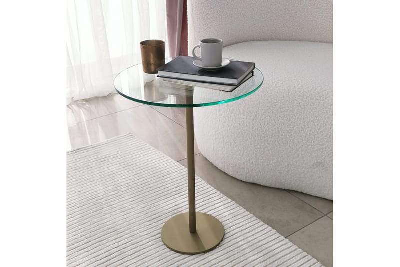 Yggersryd Soffbord 40x50x40 cm Runt - Guld - Möbler - Bord