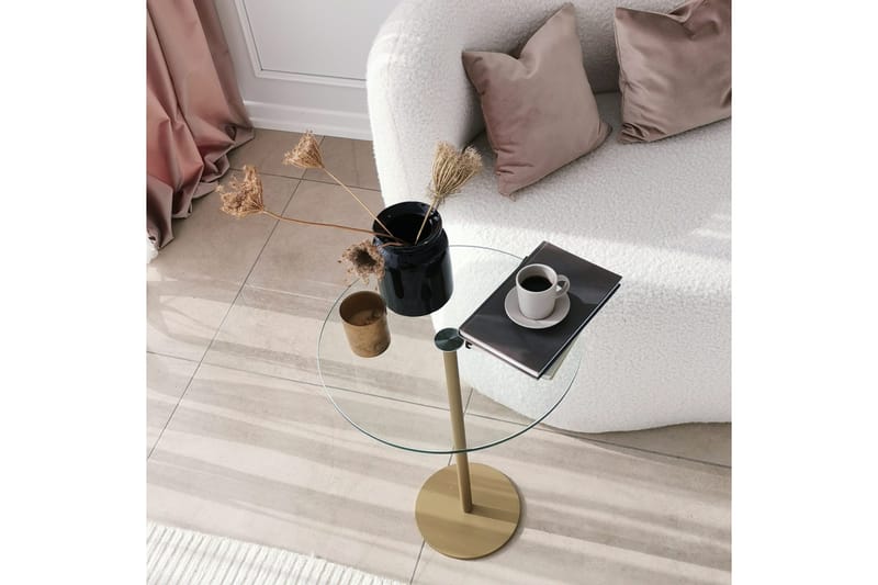 Yggersryd Soffbord 40x50x40 cm Runt - Guld - Möbler - Bord