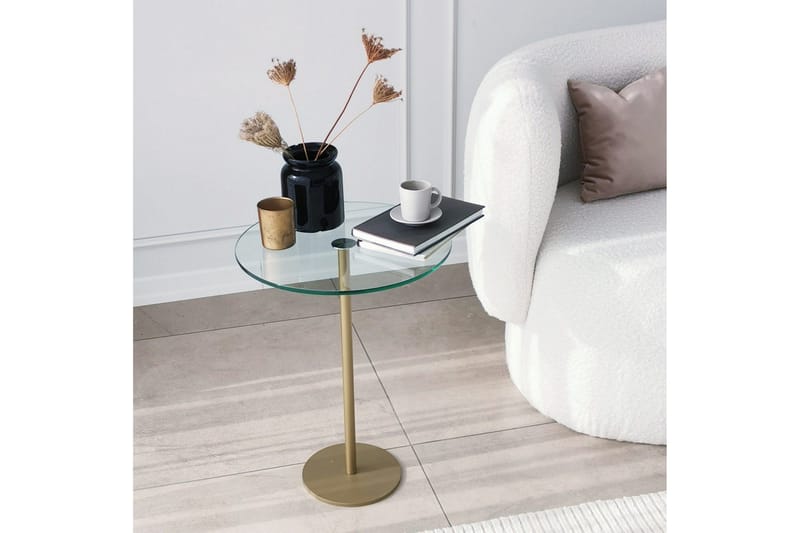 Yggersryd Soffbord 40x50x40 cm Runt - Guld - Möbler - Bord