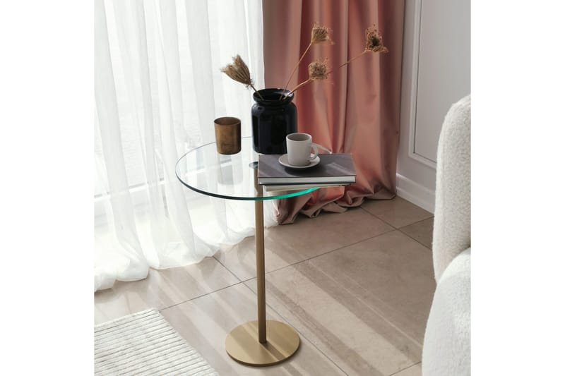 Yggersryd Soffbord 40x50x40 cm Runt - Guld - Möbler - Bord