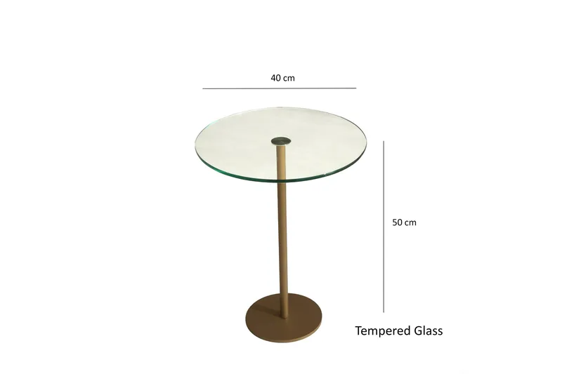 Yggersryd Soffbord 40x50x40 cm Runt - Guld - Möbler - Bord