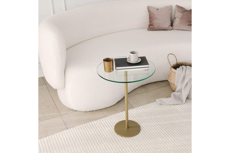 Yggersryd Soffbord 40x50x40 cm Runt - Guld - Möbler - Bord