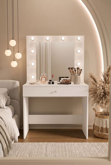Yoren Sminkbord 80x147x42,5 cm - Vit - Möbler - Bord