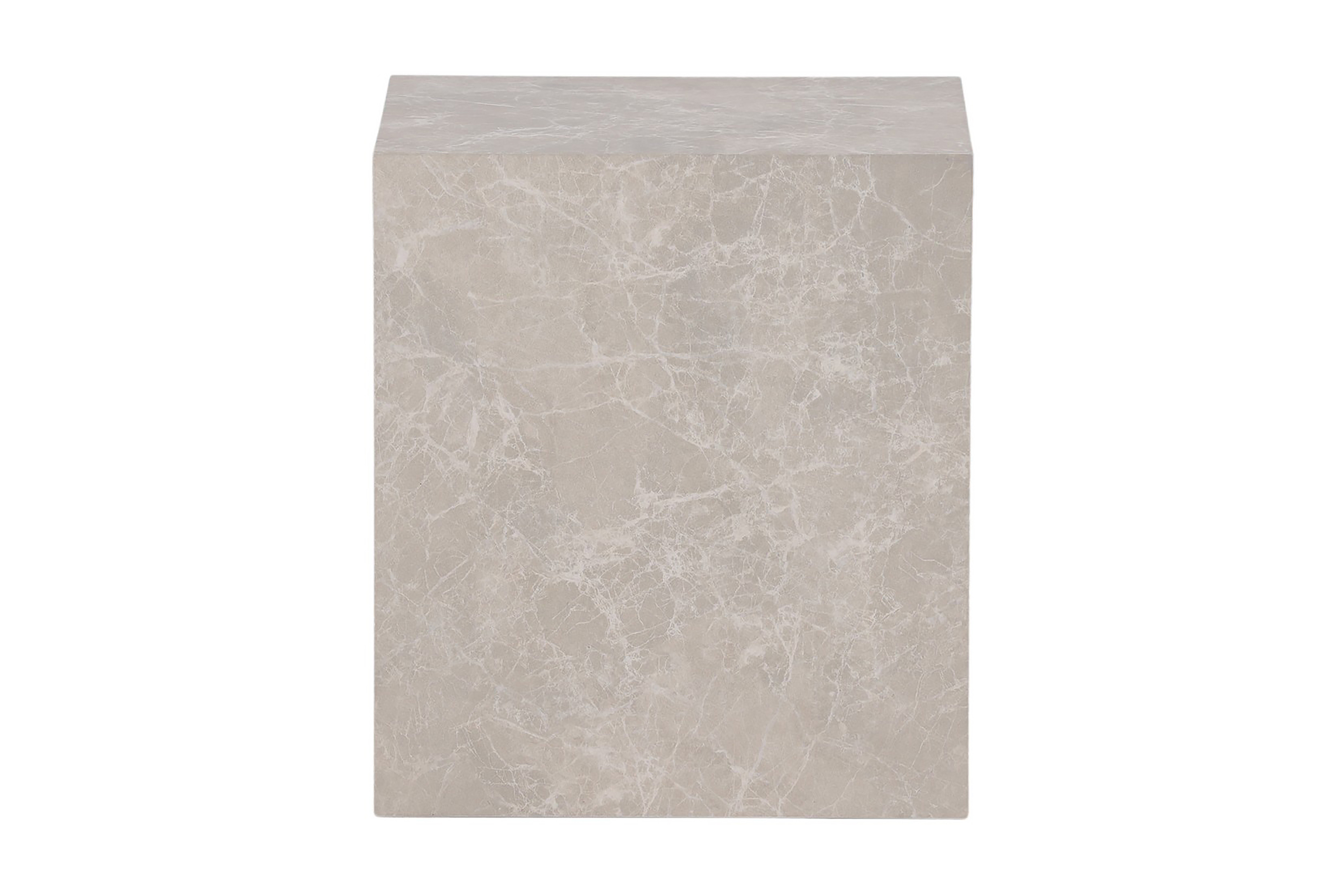 york high travertin sidobord 40x40x45 cm - beige
