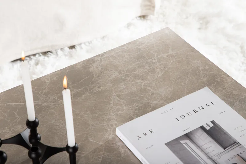 York Travertin Soffbord 80x60x40 cm - Beige / Betong - Möbler - Bord