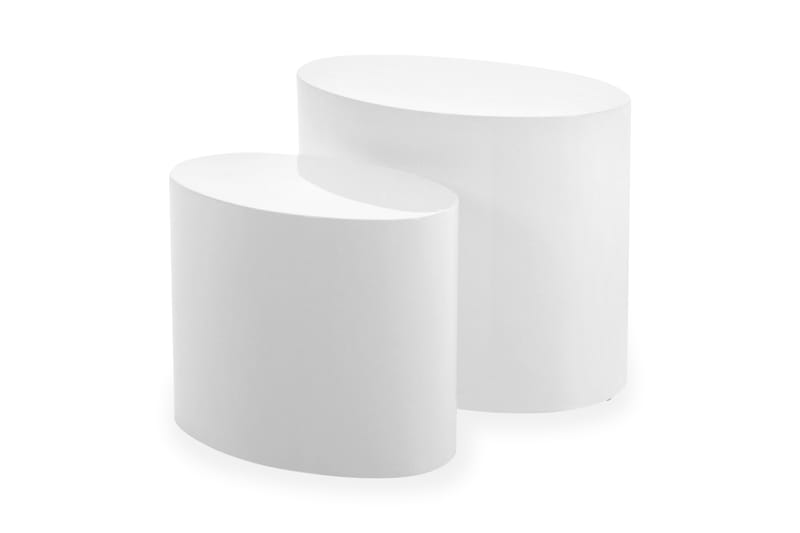 YOVAGE Satsbord 48 cm Runt 2 Bord Vit Högglans - Bord - Satsbord