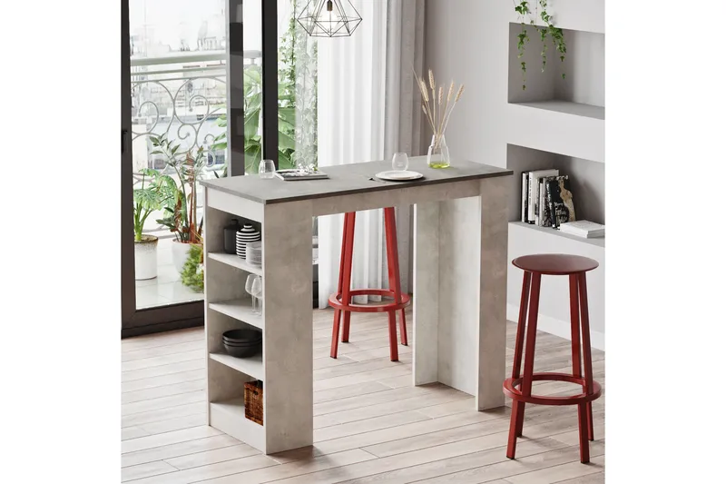 Zambasa Barbord 120 cm - Grå/Natur - Möbler - Bord