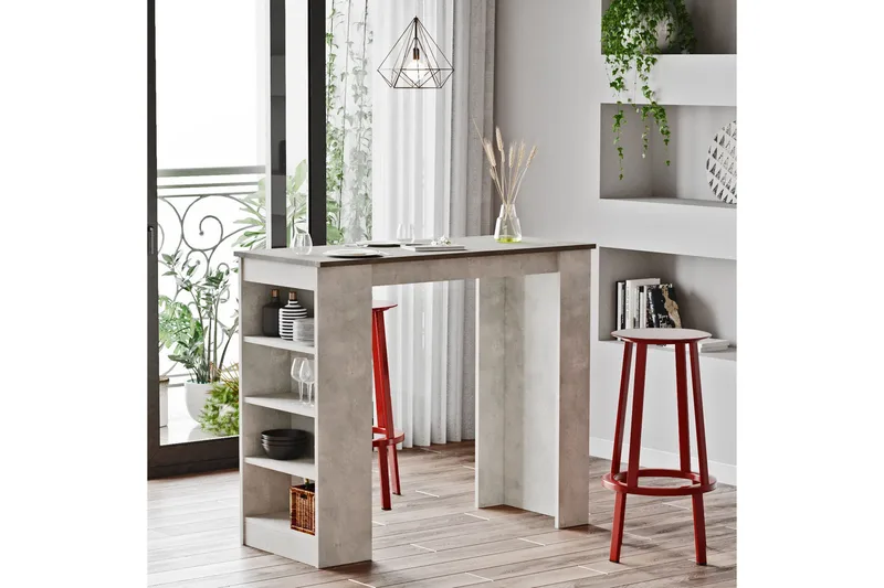 Zambasa Barbord 120 cm - Grå/Natur - Möbler - Bord