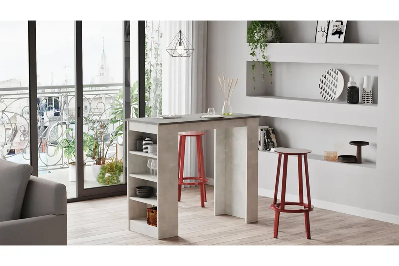 Zambasa Barbord 120 cm - Grå/Natur - Möbler - Bord