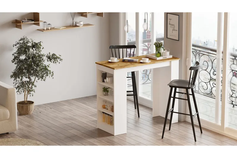 Zambasa Barbord 120 cm - Natur/Vit - Möbler - Bord