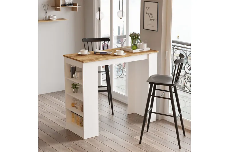 Zambasa Barbord 120 cm - Natur/Vit - Möbler - Bord
