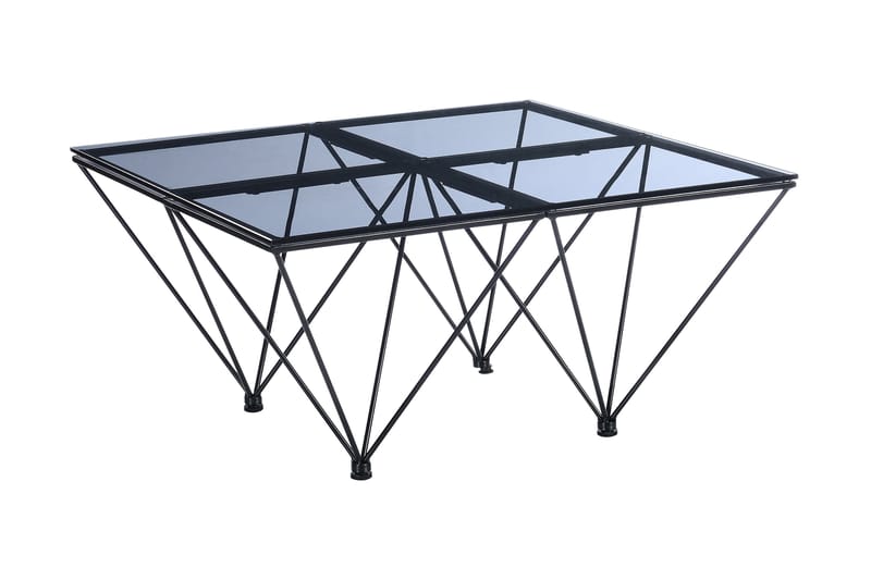 ZIPPY Soffbord 80 cm Rökfärgat glas/Svart - Rökfärgat glas/Svart - Möbler - Bord