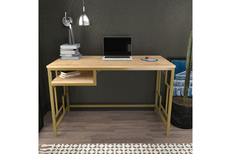 ZROIGATE Skrivbord 60x74,8x120 cm Guld/Brun - Möbler - Bord