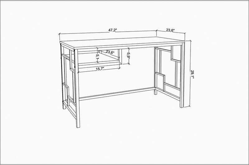 ZROIGATE Skrivbord 60x74,8x120 cm Guld/Brun - Möbler - Bord