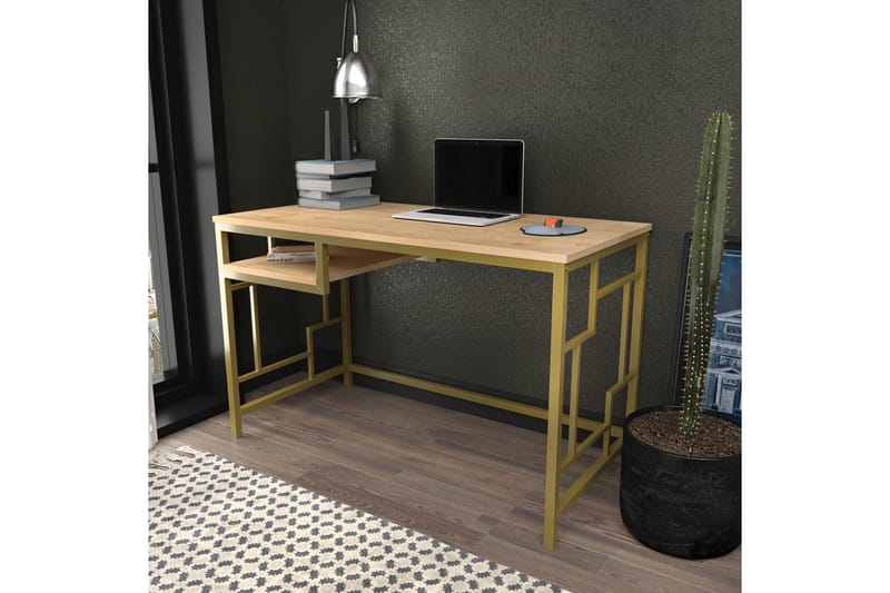 ZROIGATE Skrivbord 60x74,8x120 cm Guld/Brun - Möbler - Bord