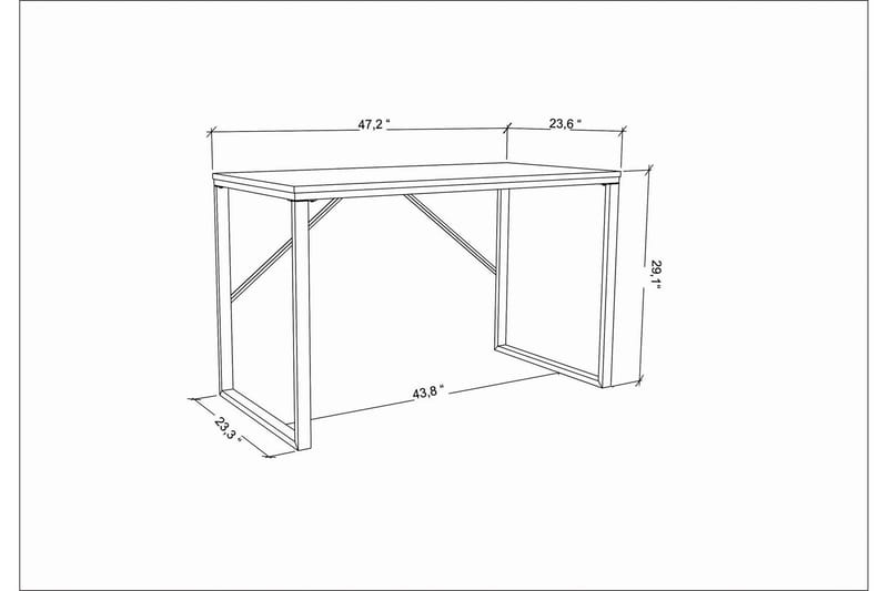 ZROIGATE Skrivbord 60x74x120 cm Guld/Brun - Möbler - Bord