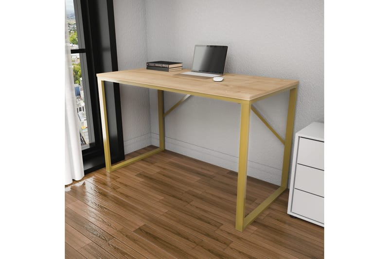 ZROIGATE Skrivbord 60x74x120 cm Guld/Brun - Möbler - Bord