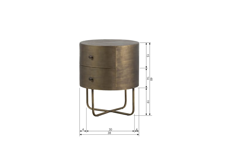 ZUGIDI Sängbord 39 cm Antik Mässing - Möbler - Bord