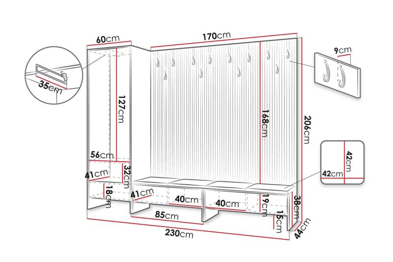Agam Hallmöbelset - Möbler - Hall & entré - Möbelset för hall & entré