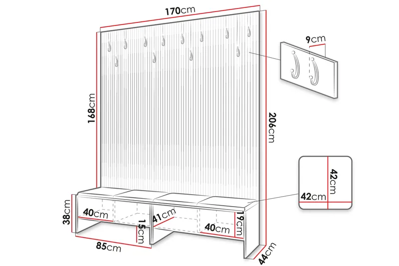 Agam Hallmöbelset - Möbler - Hall & entré - Möbelset för hall & entré