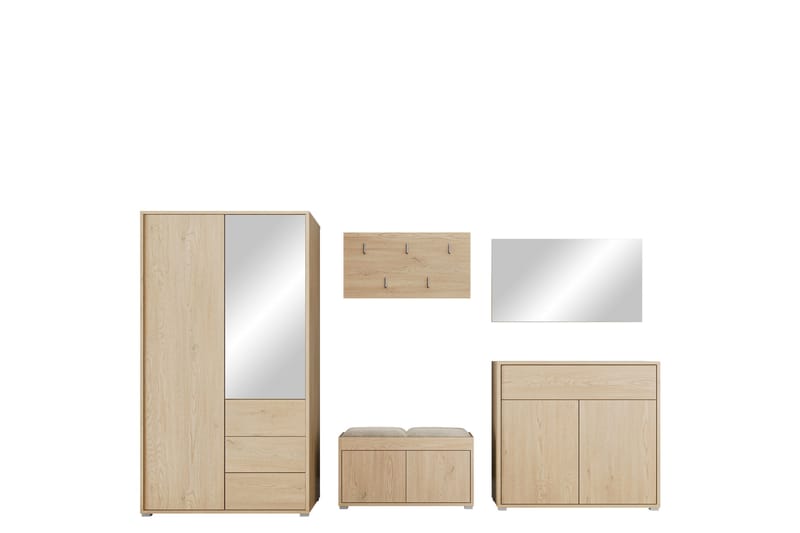 Agawal Hallmöbelset - Brun - Möbler - Hall & entré - Möbelset för hall & entré