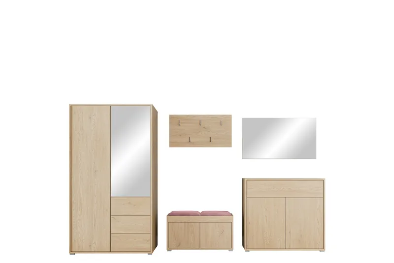 Agawal Hallmöbelset - Brun - Möbler - Hall & entré - Möbelset för hall & entré