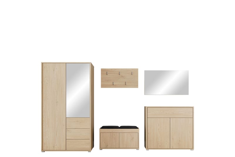 Agawal Hallmöbelset - Brun - Möbler - Hall & entré - Möbelset för hall & entré