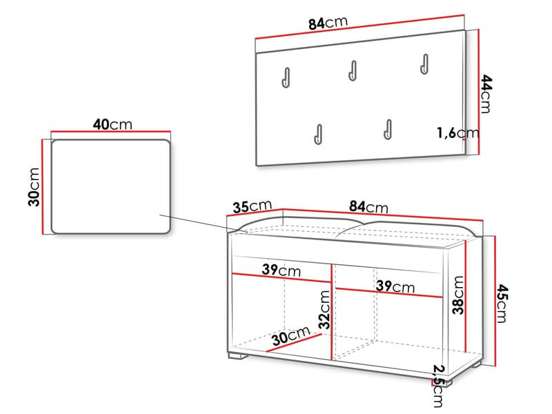 Agawal Hallmöbelset - Brun - Möbler - Hall & entré - Möbelset för hall & entré