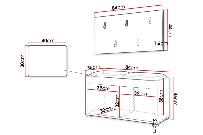 Agawal Hallmöbelset - Möbler - Hall & entré - Möbelset för hall & entré