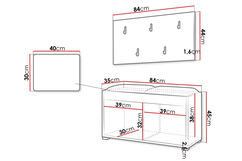 Agawal Hallmöbelset - Möbler - Hall & entré - Möbelset för hall & entré
