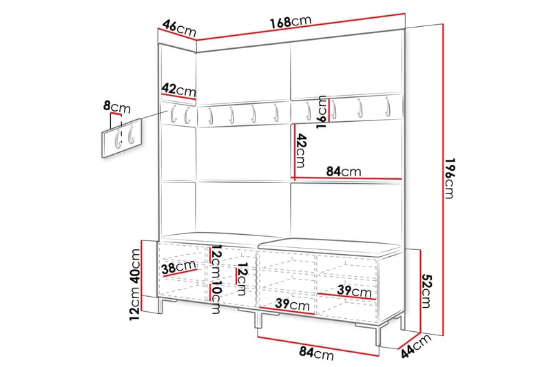 Ahsamin Hallmöbelset - Vit - Möbler - Hall & entré - Möbelset för hall & entré