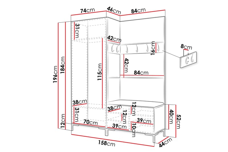 Ahsamin Hallmöbelset - Möbler - Hall & entré - Möbelset för hall & entré