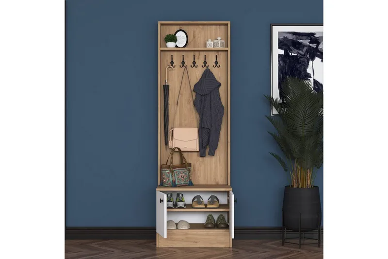 Alvric Hallmöbelset - Valnöt/Vit - Möbler - Hall & entré - Möbelset för hall & entré