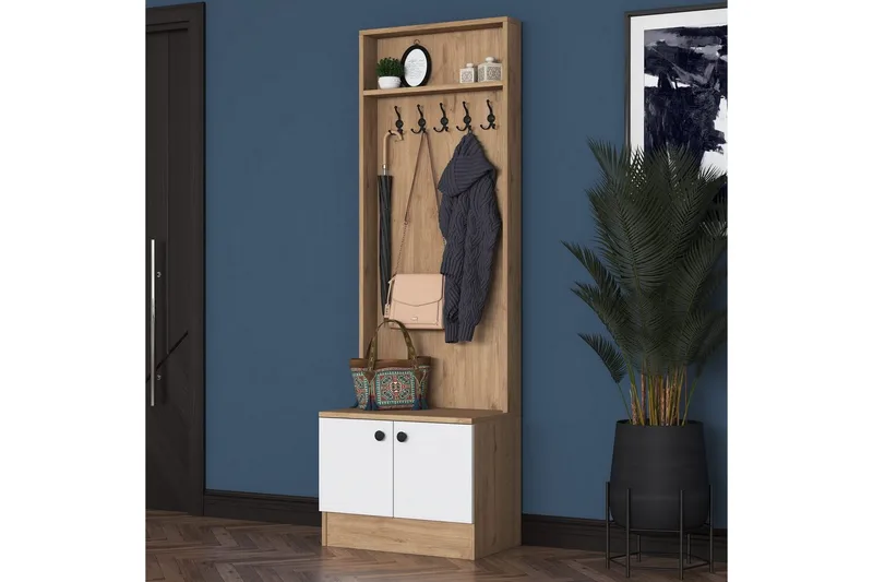 Alvric Hallmöbelset - Valnöt/Vit - Möbler - Hall & entré - Möbelset för hall & entré