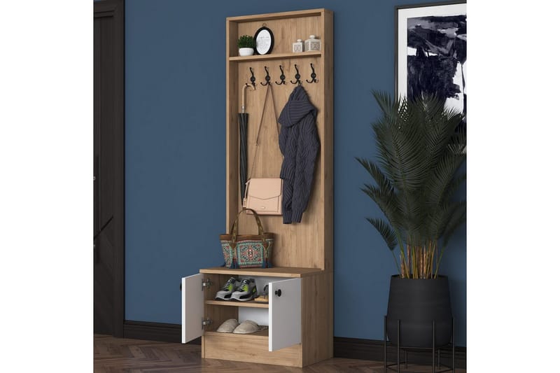 Alvric Hallmöbelset - Valnöt/Vit - Möbler - Hall & entré - Möbelset för hall & entré