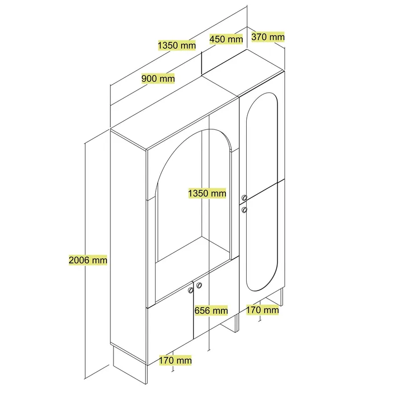 Ayleid Hallmöbel 200 cm - Kräm / Ek - Möbler - Hall & entré - Möbelset för hall & entré
