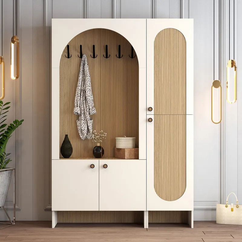 Ayleid Hallmöbel 200 cm - Kräm / Ek - Möbler - Hall & entré - Möbelset för hall & entré