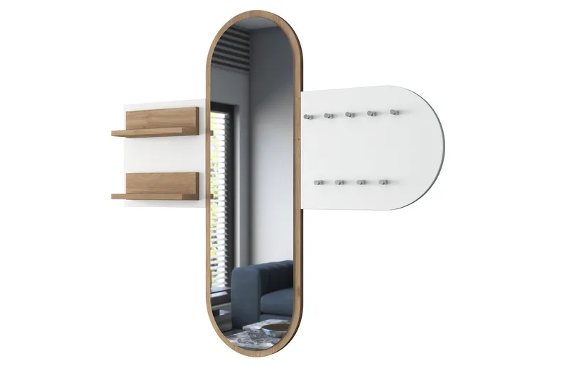 Courlac Hallmöbelset Vit/Brun - Hanah Home - Möbler - Hall & entré - Möbelset för hall & entré