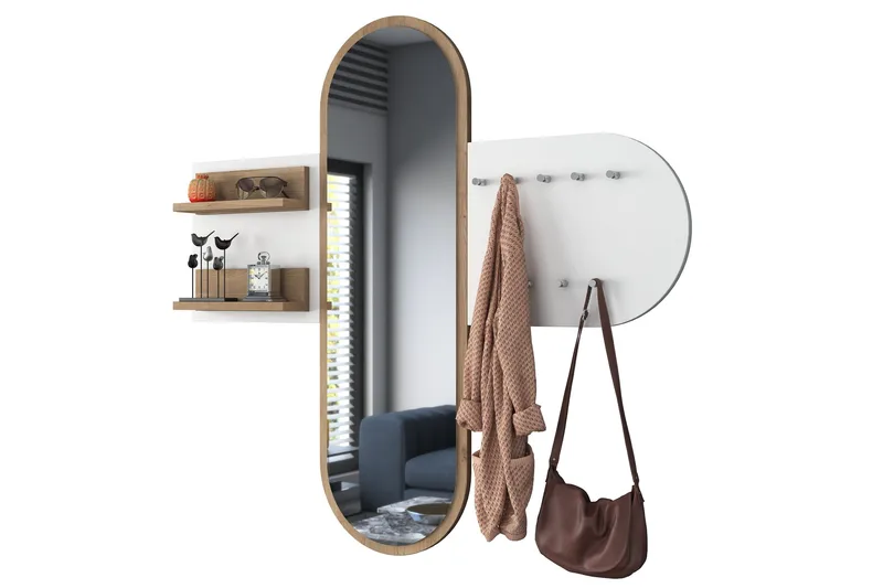 Courlac Hallmöbelset Vit/Brun - Hanah Home - Möbler - Hall & entré - Möbelset för hall & entré