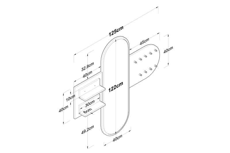 Courlac Hallmöbelset Vit/Brun - Hanah Home - Möbler - Hall & entré - Möbelset för hall & entré