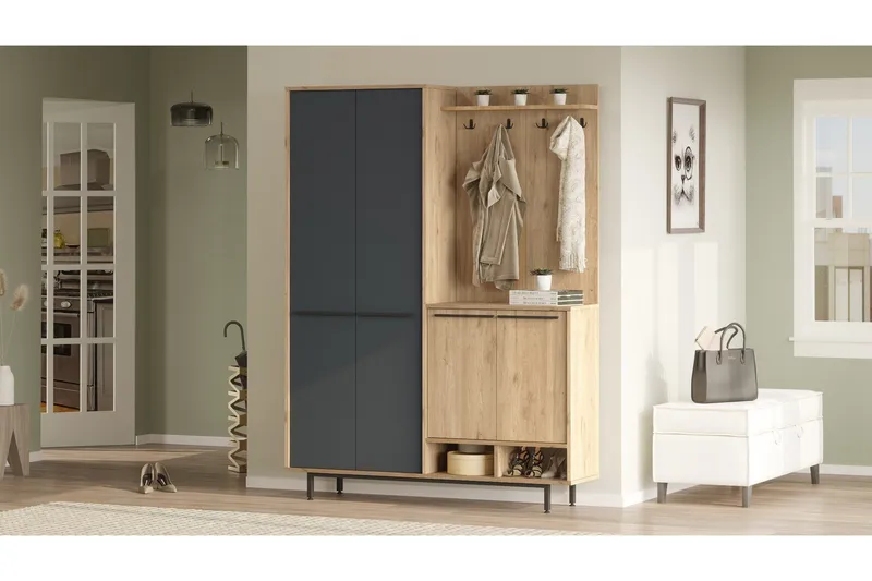 Ethelred Hallmöbelset - Ek/Antracit - Möbler - Hall & entré - Möbelset för hall & entré