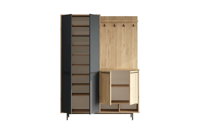 Ethelred Hallmöbelset - Ek/Antracit - Möbler - Hall & entré - Möbelset för hall & entré