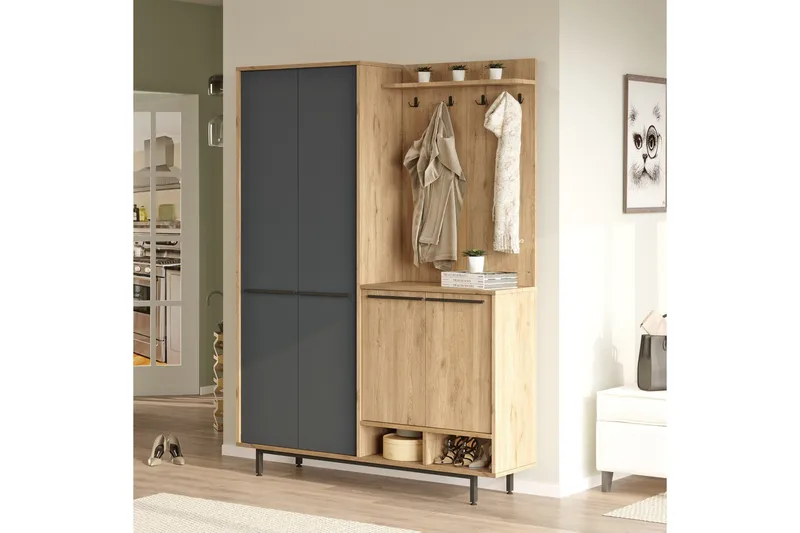 Ethelred Hallmöbelset - Ek/Antracit - Möbler - Hall & entré - Möbelset för hall & entré