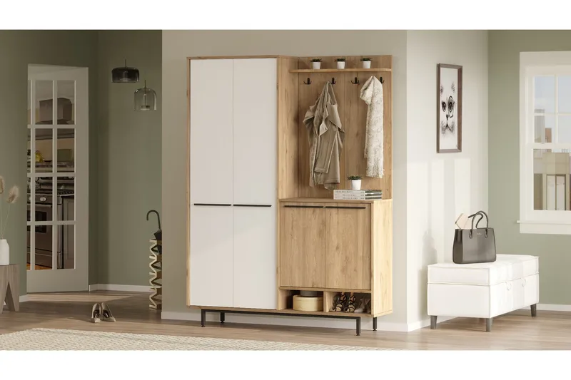 Ethelred Hallmöbelset - Ek/Vit - Möbler - Hall & entré - Möbelset för hall & entré
