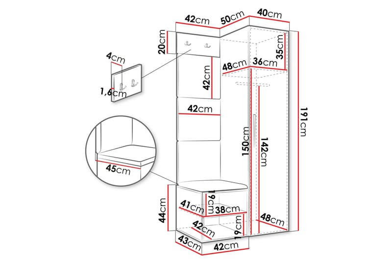 Farosa Hallmöbelset - Beige - Möbler - Hall & entré - Möbelset för hall & entré