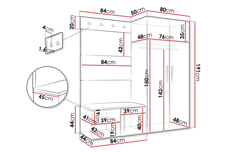 Farosa Hallmöbelset - Beige - Möbler - Hall & entré - Möbelset för hall & entré