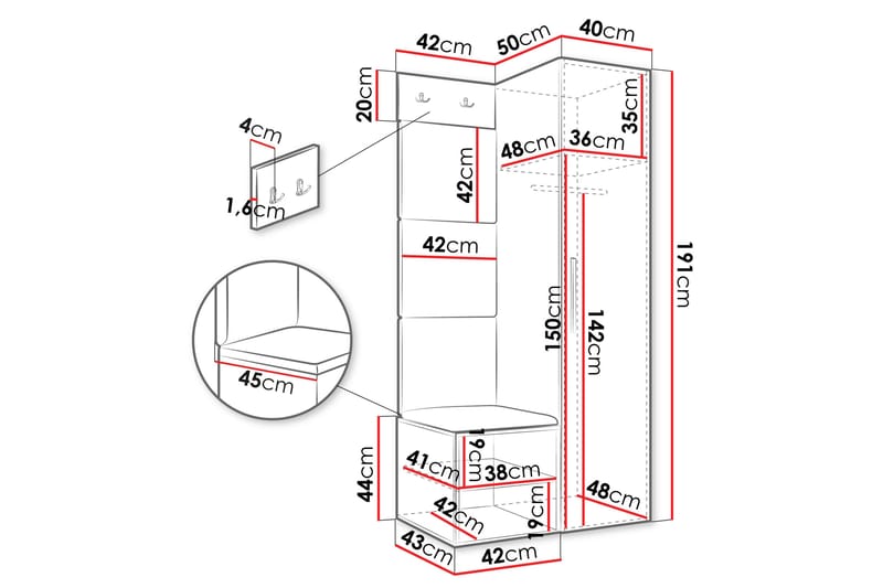 Farosa Hallmöbelset - Grå - Möbler - Hall & entré - Möbelset för hall & entré