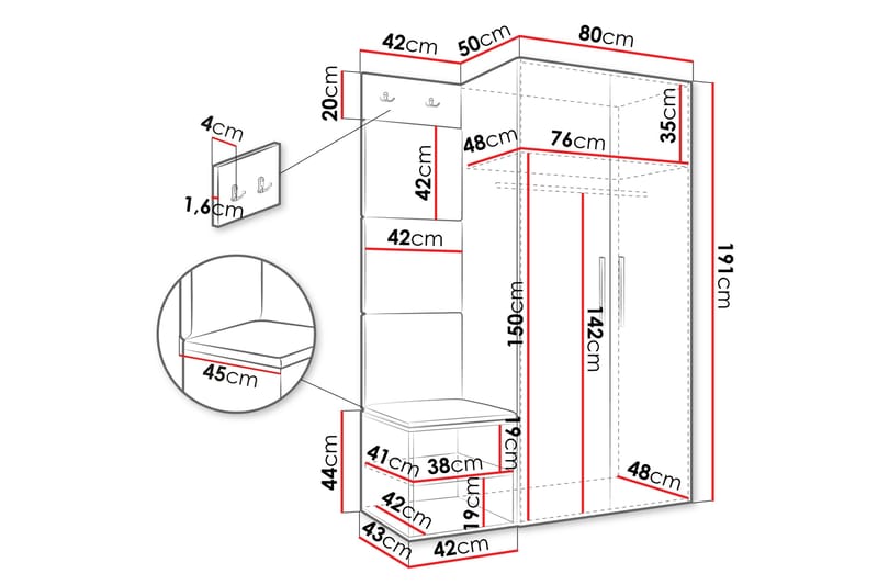 Farosa Hallmöbelset - Grön - Möbler - Hall & entré - Möbelset för hall & entré