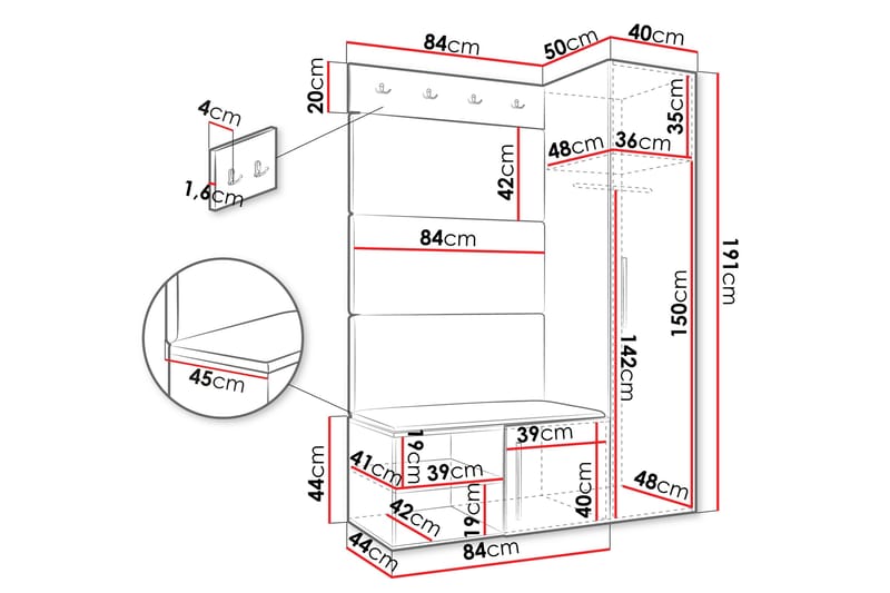 Farosa Hallmöbelset - Svart/Brun - Möbler - Hall & entré - Möbelset för hall & entré