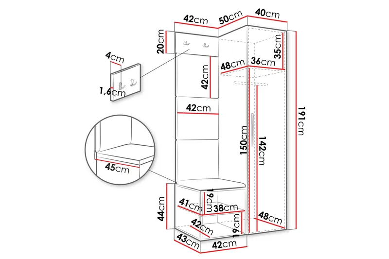 Farosa Hallmöbelset - Vit - Möbler - Hall & entré - Möbelset för hall & entré